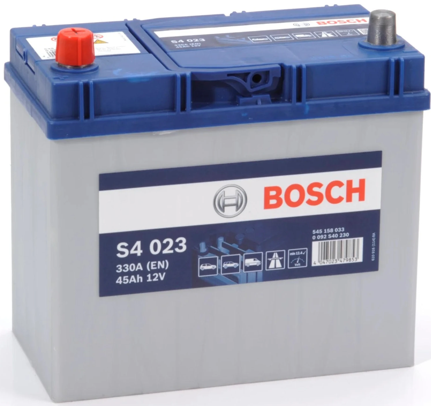Автомобільний акумулятор Bosch S4 12В 45А 330А L+ (0092S40230)